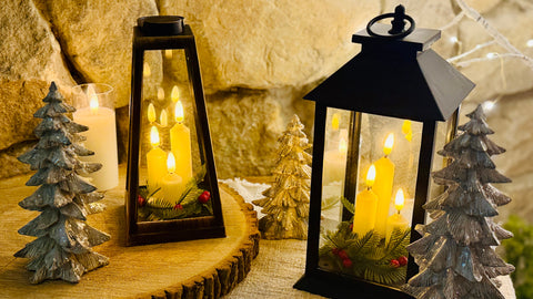 Holiday Decorative Lanterns w/ Flameless Candles