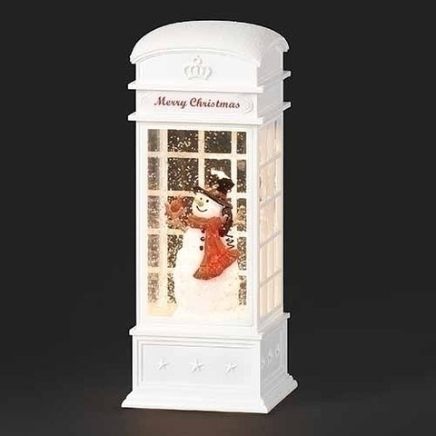 Lighted Swirl Phone Booth with Snowman for Just Jill