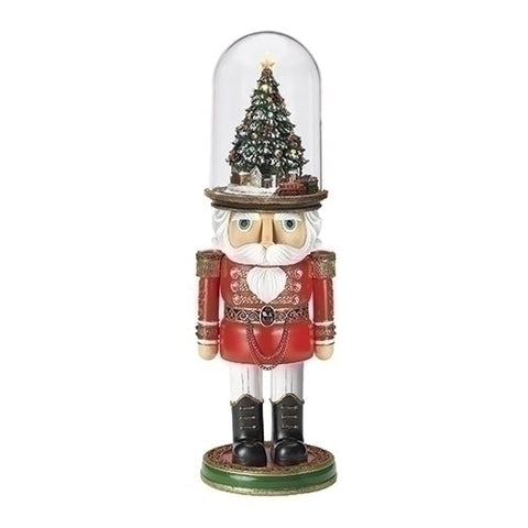 24.5" H Lighted Musical Nutcracker w/ Tree Hat Rotating Train