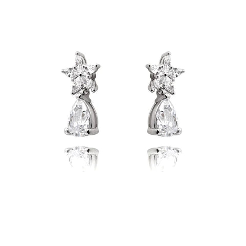 Danny Newfeld Cubic Zirconia Star & Pear Stud Earrings