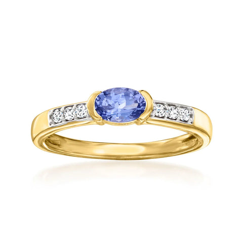 Ross Simons .40 Carat Tanzanite and .10 ct. t.w. White Zircon Ring