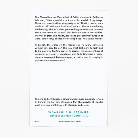 My Saint My Hero Lourdes Miraculous Mary Necklace
