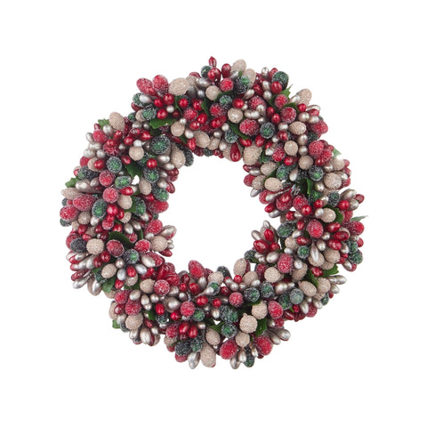 Set of 2 Beaded Berry Metallic Candle Rings-BOGO Offer