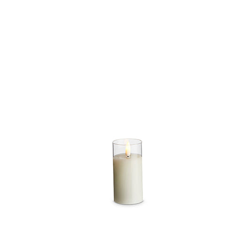 Set of 2 4" Petite Ivory Glass Pillar Candles for Just Jill