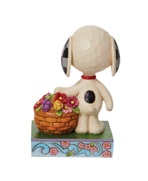 Jim Shore Snoopy Basket of Tulips