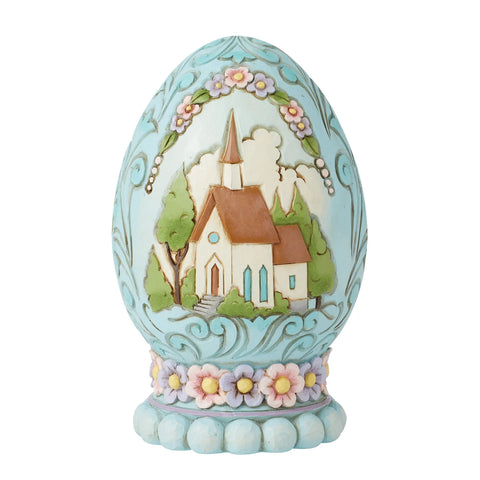 Jim Shore Egg with Church Scene Figurine