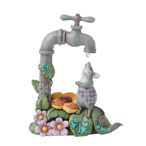 Jim Shore Mouse with Waterdrop Figurine