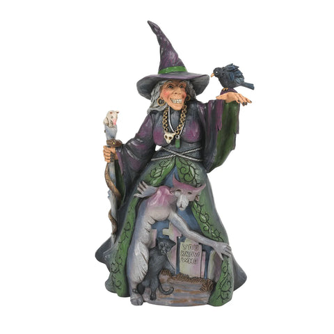 Jim Shore Evil Witch with Graveyard Figurine