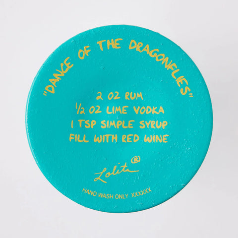Lolita Dance of the Dragonflies Hand Painted Wine Glass