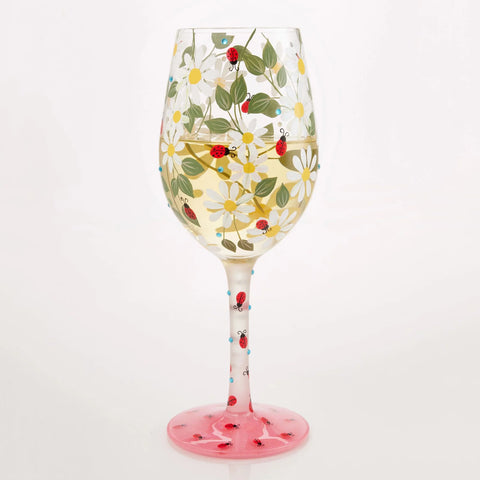 Lolita Ladybird Hand Painted Wine Glass