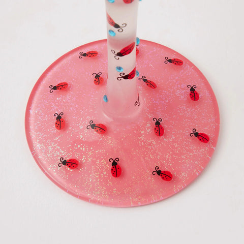 Lolita Ladybird Hand Painted Wine Glass