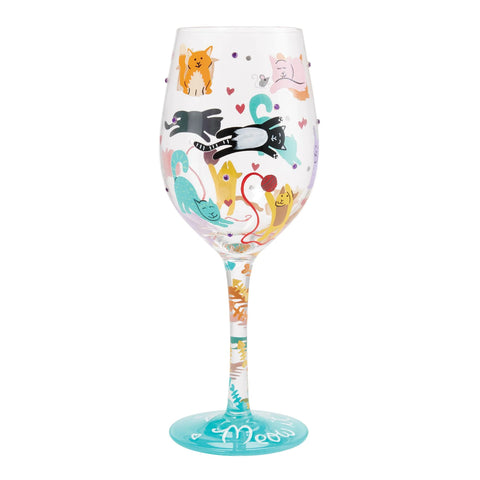 Lolita Meow it Up Hand Painted Wine Glass