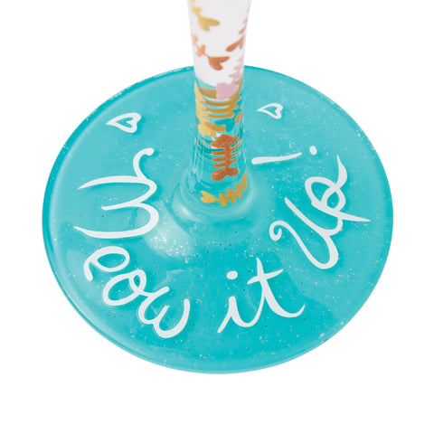 Lolita Meow it Up Hand Painted Wine Glass