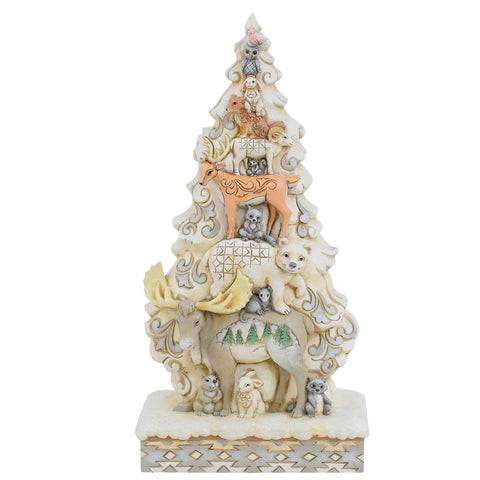 Jim Shore Woodland Stacked Animal Tree Figurine