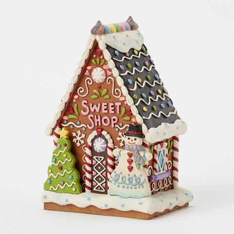 Jim Shore Gingerbread LED Sweet Shop Figurine