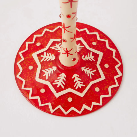 Lolita Stocking with Care Hand-Painted Wine Glass