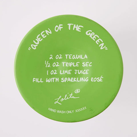 Lolita Queen of the Green Hand Painted Wine Glass