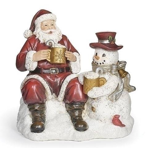 Santa and Snowman Drinking Hot Cocoa for Just Jill