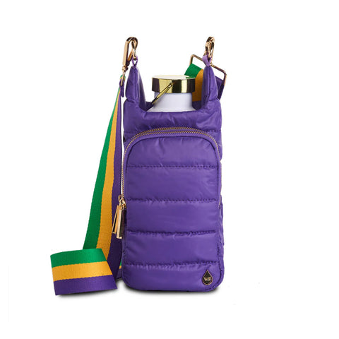 WanderFull Deep Violet Matte HydroBag® with Mardi Gras Strap