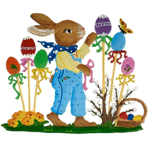 Easter Garden Hand Painted German Pewter Figurine