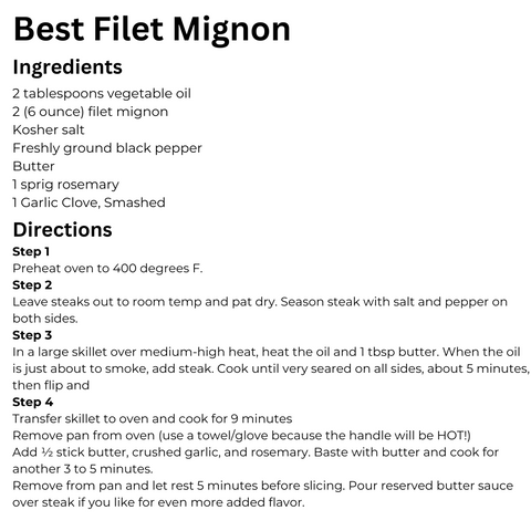 Happy to Meat You Filet Mignon Steaks