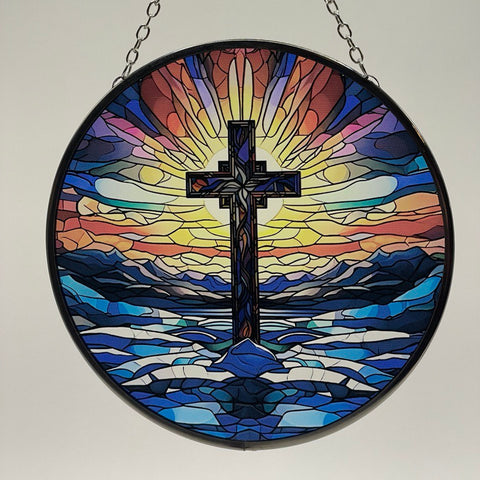 Holy Cross Glass Suncatcher for Just Jill