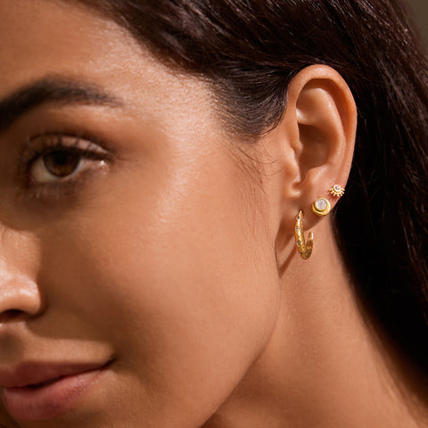 Satya Kindred Spirits Sparkling Moon Hoops