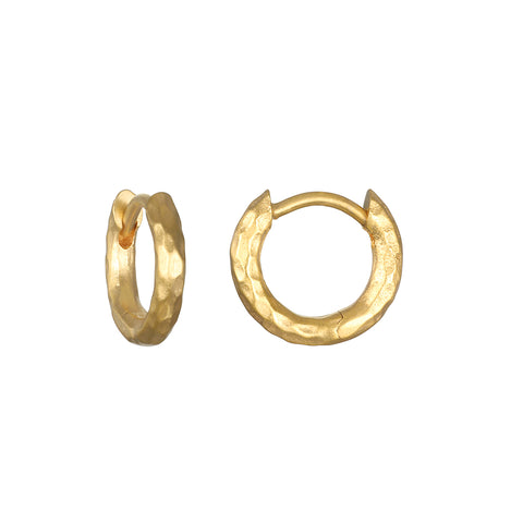 Satya Textured Gold Mini Hoop Earrings