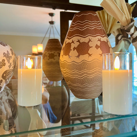 Set of 2 4" Petite Ivory Glass Pillar Candles for Just Jill