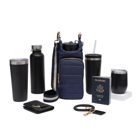 WanderFull HydroBag Navy Blue Matte with Navy/Gold Strap