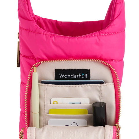 WanderFull HydroBag Handle New Pink with Pink and Green Striped Strap