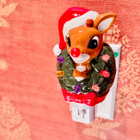 Rudolph Night Light with Wreath for Just Jill-BOGO OFFER