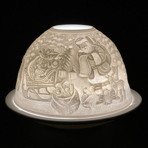 Luumii Lights Holiday Motif Porcelain Dome w/ LED Base