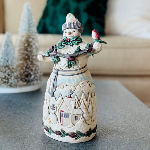 Jim Shore Limited Signed Edition Woodland Snowman w/ Garland