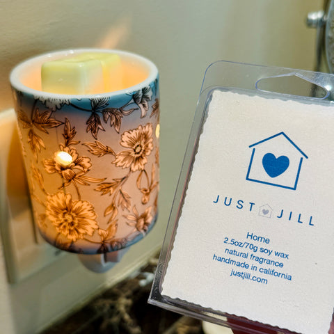 Candle Warmers Floral Pluggable Wax Warmer With Just Jill Wax Melts