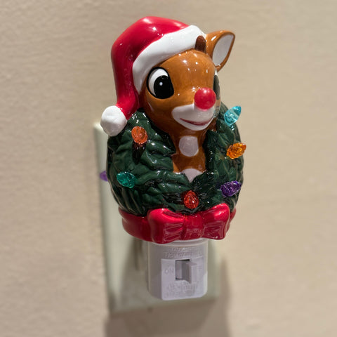 Rudolph Night Light with Wreath for Just Jill-BOGO OFFER