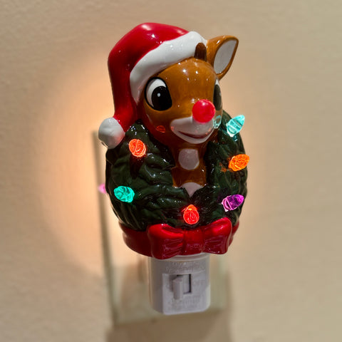 Rudolph Night Light with Wreath for Just Jill-BOGO OFFER
