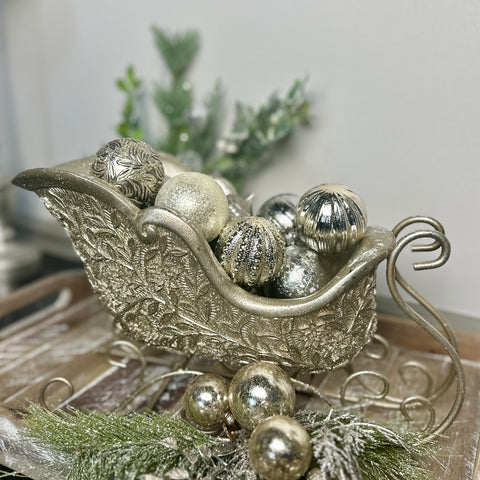 Metallic Carved Sleigh for Just Jill