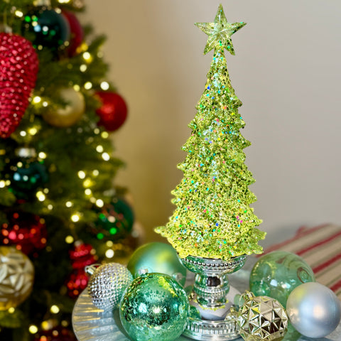 Lighted Glitter Green Tree for Just Jill