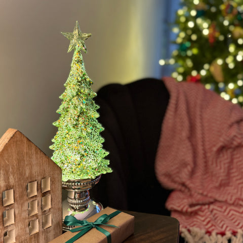 Lighted Glitter Green Tree for Just Jill