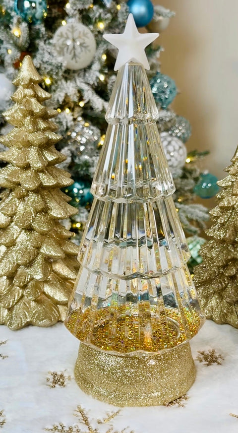 Lighted Swirl Tree w/ Gold Glitter on Base for Just Jill