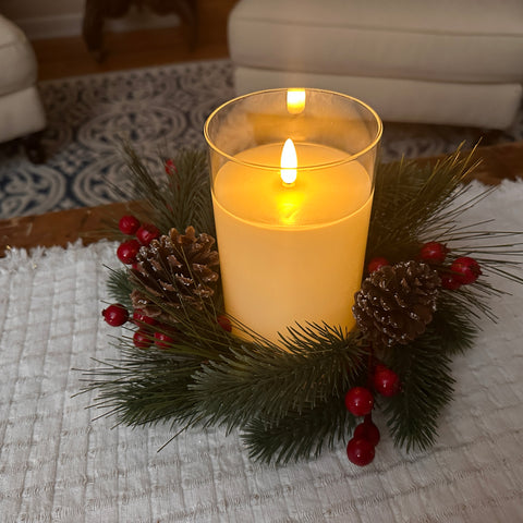 3.5" x 6" Flameless Ivory Glass Pillar Candle for Just Jill