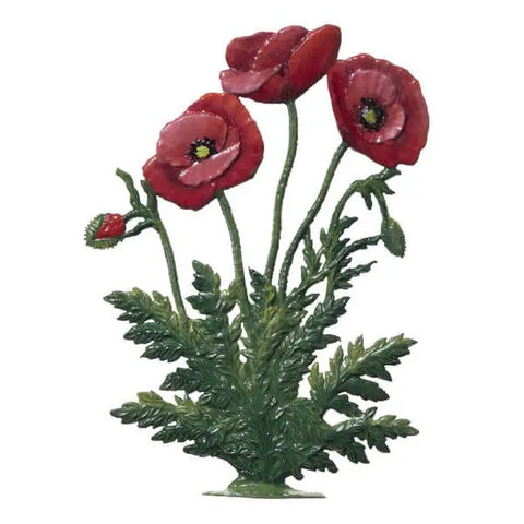 Standing Poppies Hand Painted German Pewter Figurine