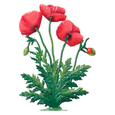 Standing Poppies Hand Painted German Pewter Figurine