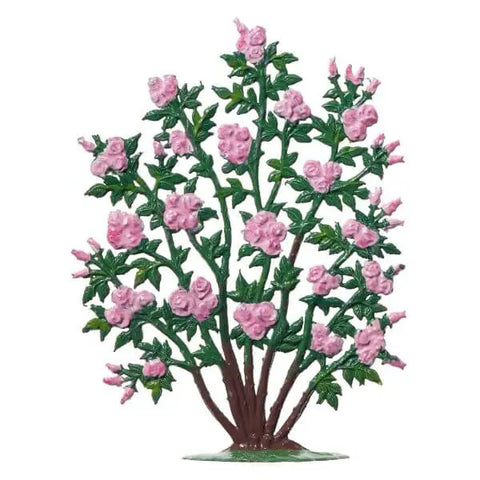 Rambling Rose Bush Hand Painted German Pewter Ornament