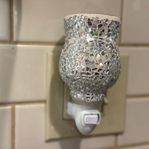 Candle Warmers Glass Mosaic Pluggable Fragrance Warmer w/ Just Jill Wax Melts