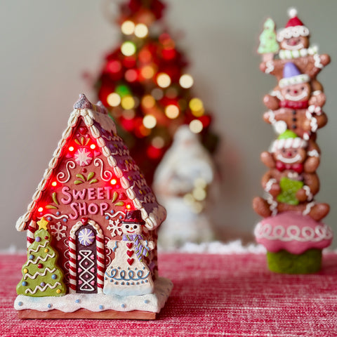 Jim Shore Gingerbread LED Sweet Shop Figurine