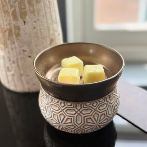 Candle Warmers Bronze 2-in-1 Fragrance Warmer with Just Jill Home Wax Melts