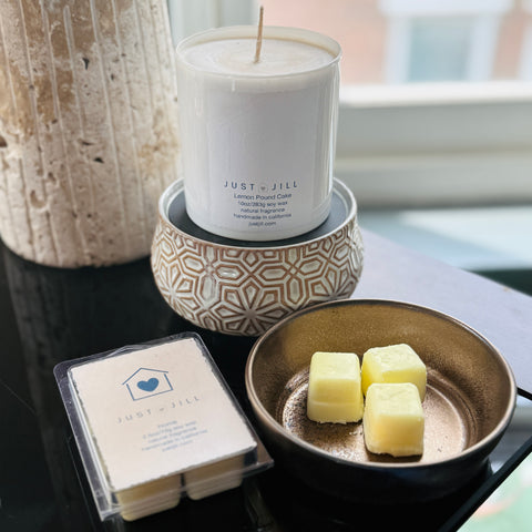 Candle Warmers Bronze 2-in-1 Fragrance Warmer with Just Jill Home Wax Melts