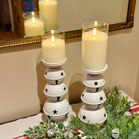 Set of 2 Jingle Bell Candle Holders for Just Jill